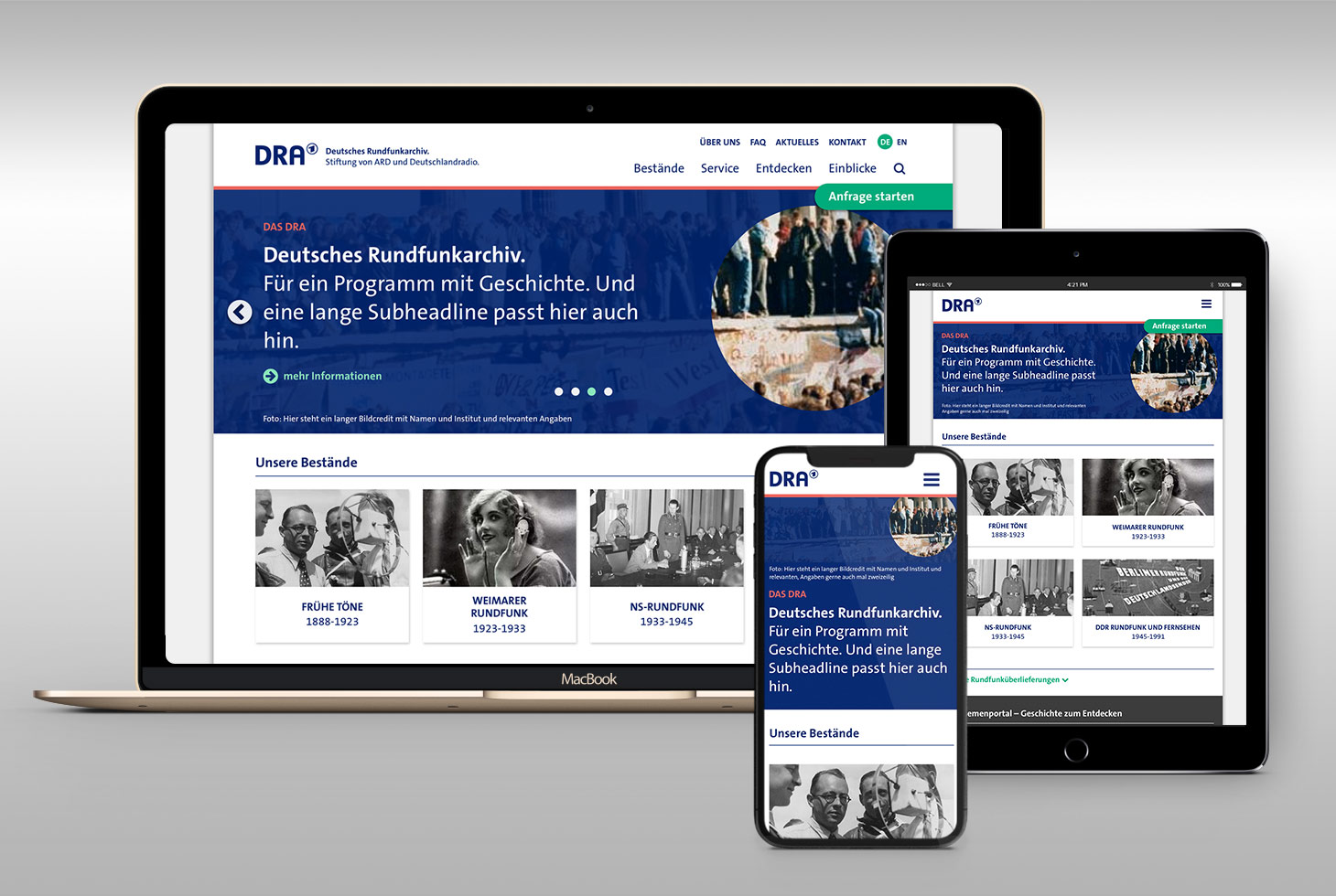 German Broadcasting Archive (DRA) &ndash; Corporate Design and Redesign of Website